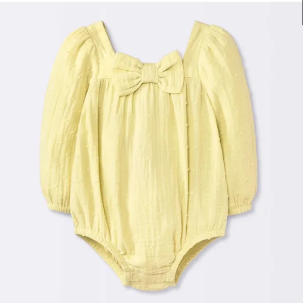 Cloud Iskand Baby‎ Girls' Bow Yellow Romper 12 M